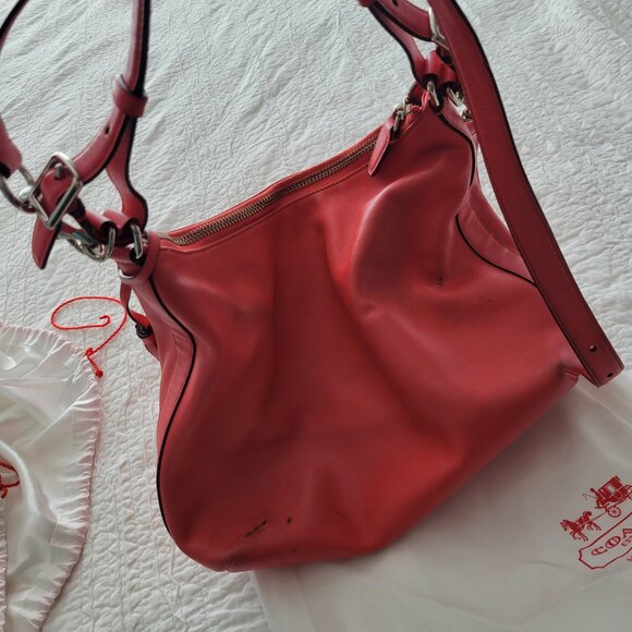 Coral leather Coach bag - Picture 3 of 6